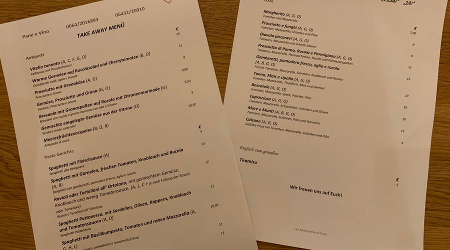 Unsere Take Away Karte bis 13.12.21. Wir freuen uns auf Euch!