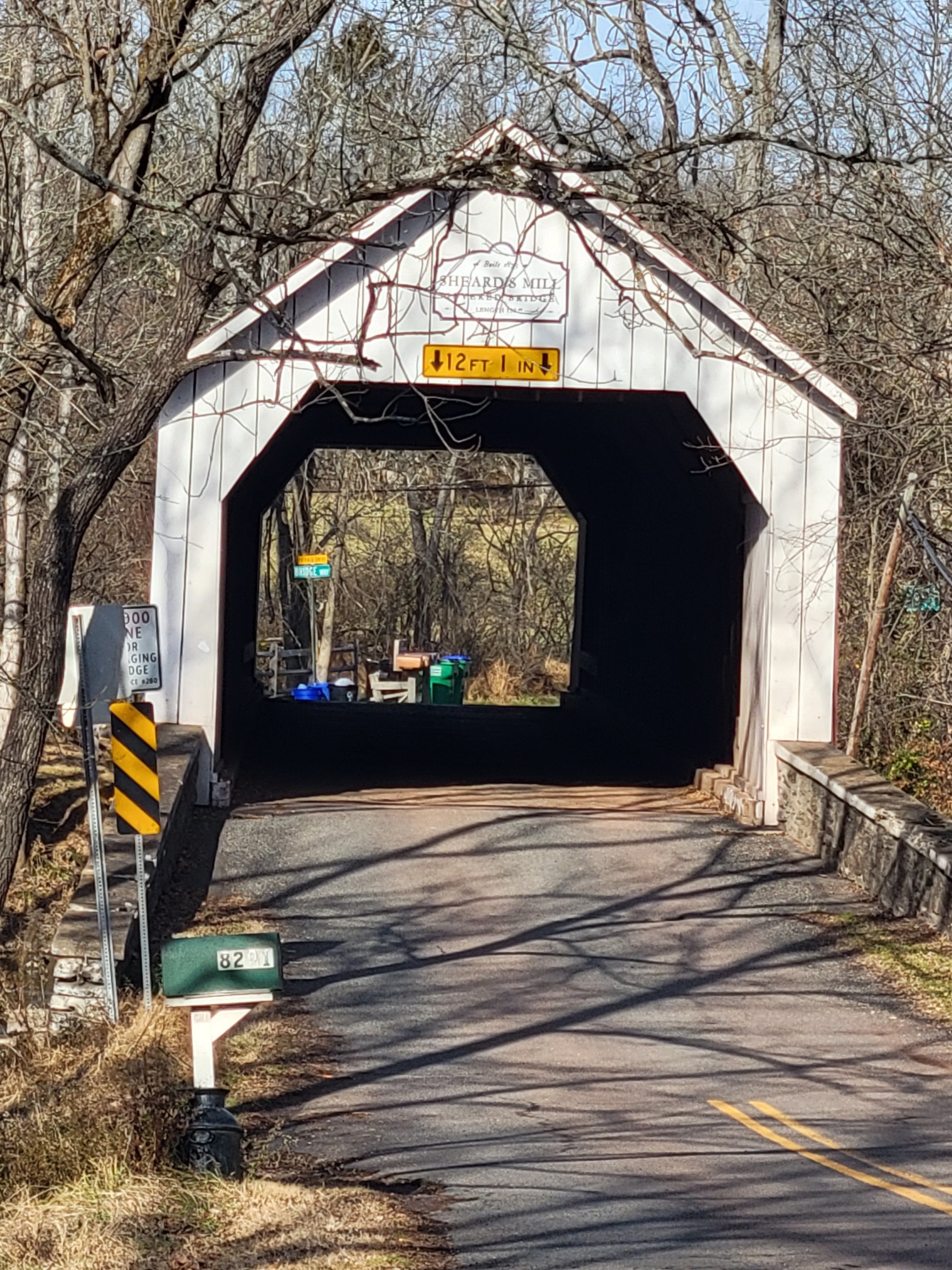 Levi Sheard grist mill and covered bridge, East Rockhill Township, Pennsylvania good