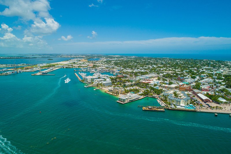 An aerial view of Key West, one of the Florida Keys