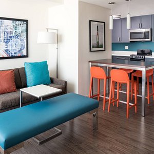 One-Bedroom Suite - Living Room & Kitchen