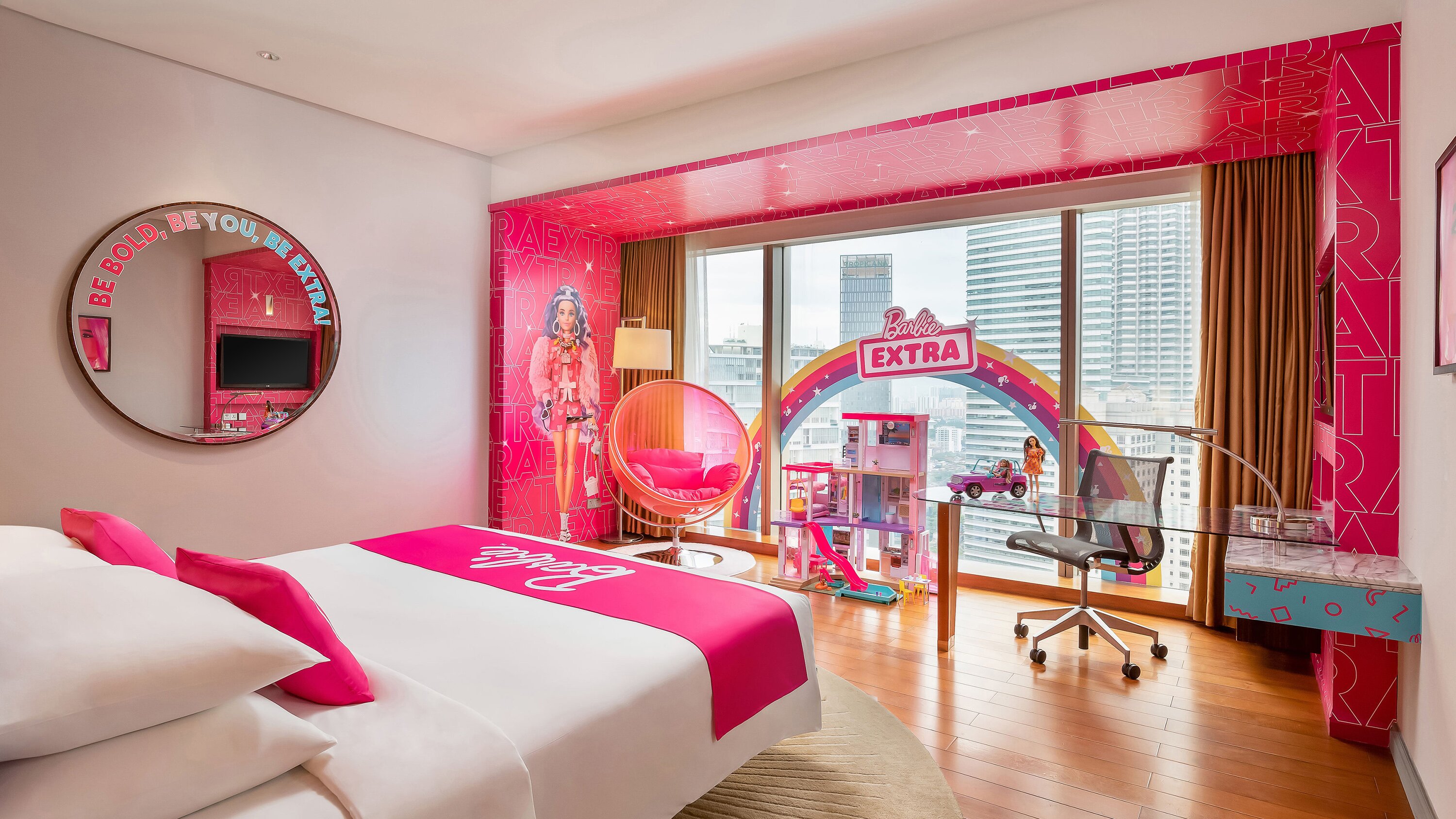 Barbie themed hotel hot sale room