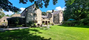 Biggin Hall Country House Hotel in Biggin-by-Hartington, image may contain: Grass, Housing, Villa, Manor