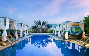 G Mekong Hotel in Phnom Penh, image may contain: Resort, Hotel, Villa, Pool