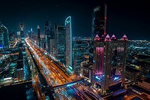 Fairmont Dubai in Dubai, image may contain: City, Cityscape, Urban, Metropolis