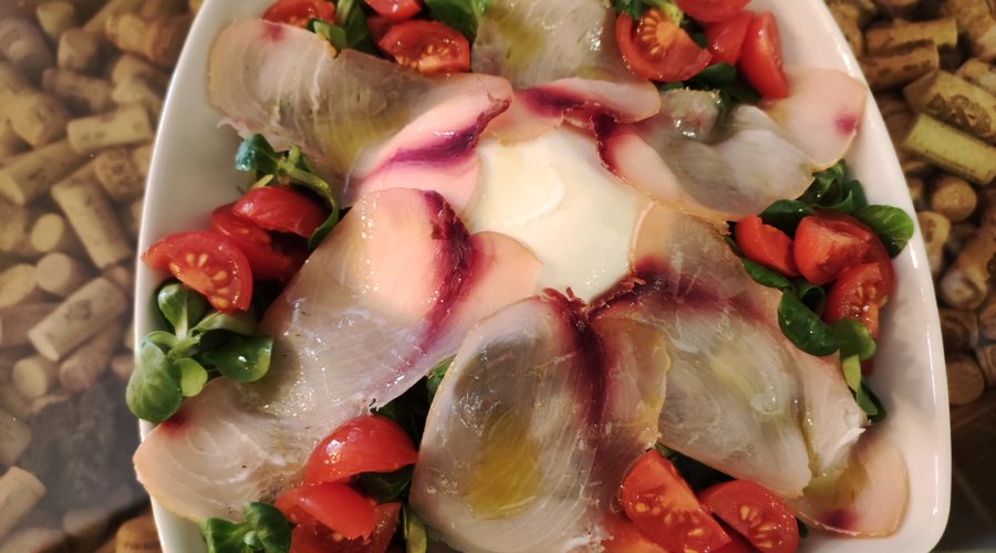 Burrata con psce spada