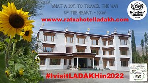 Ratna Hotel Ladakh in Leh, image may contain: Hotel, Resort, Villa, Flower