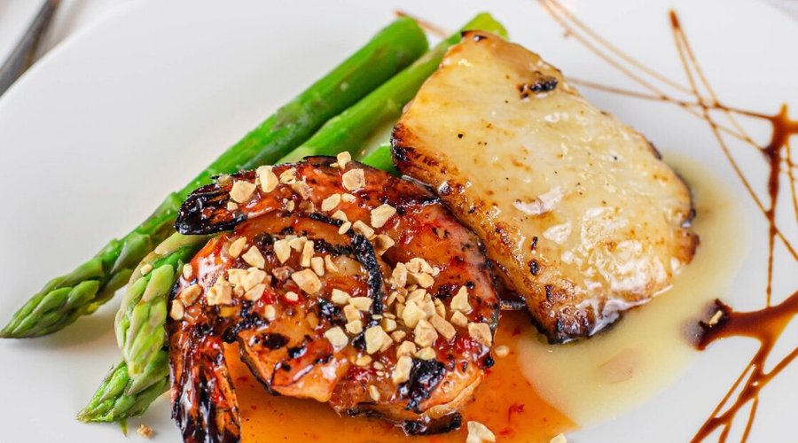 Pick two - sea bass and prawns