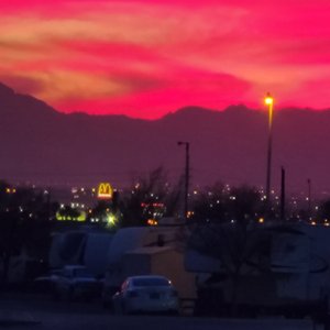 Western view at sunset