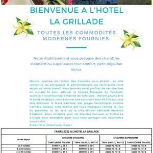 Brochure de l’hôtel