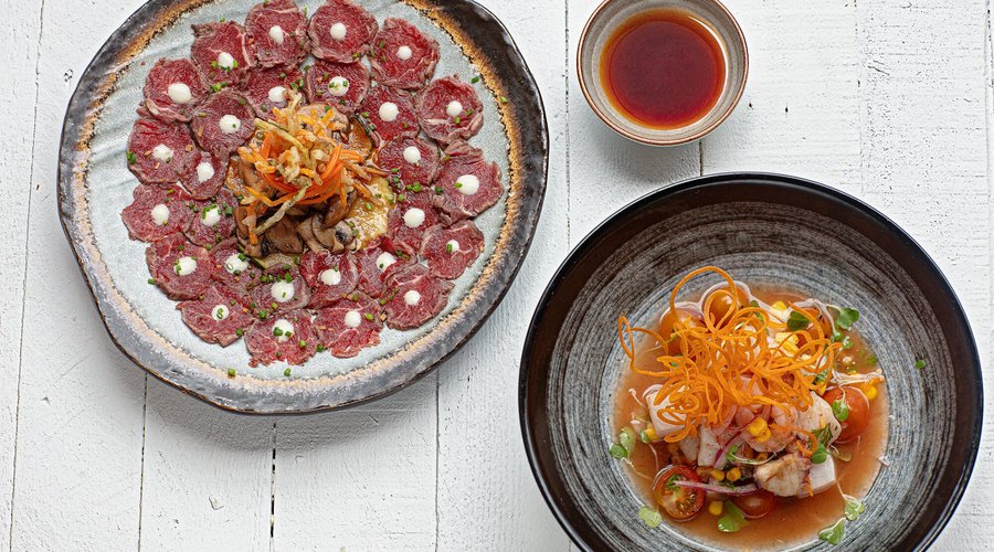 Beef Tataki y Ceviche Nikkei