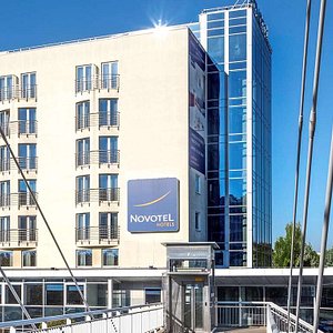 Novotel Warszawa Airport in Warsaw, image may contain: Office Building, City, Condo, Urban