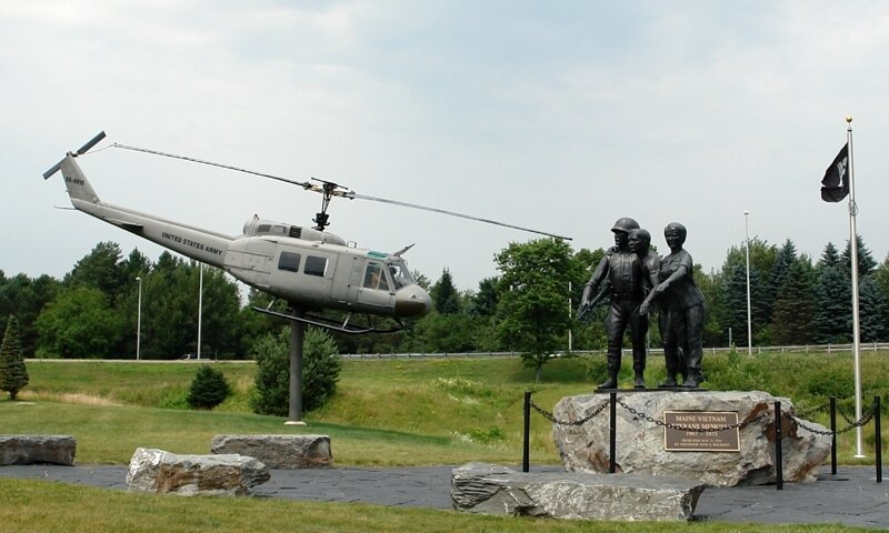 Helicopter and Memorial