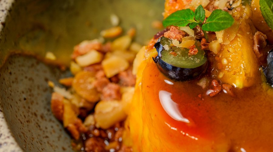 Flan con roquefort