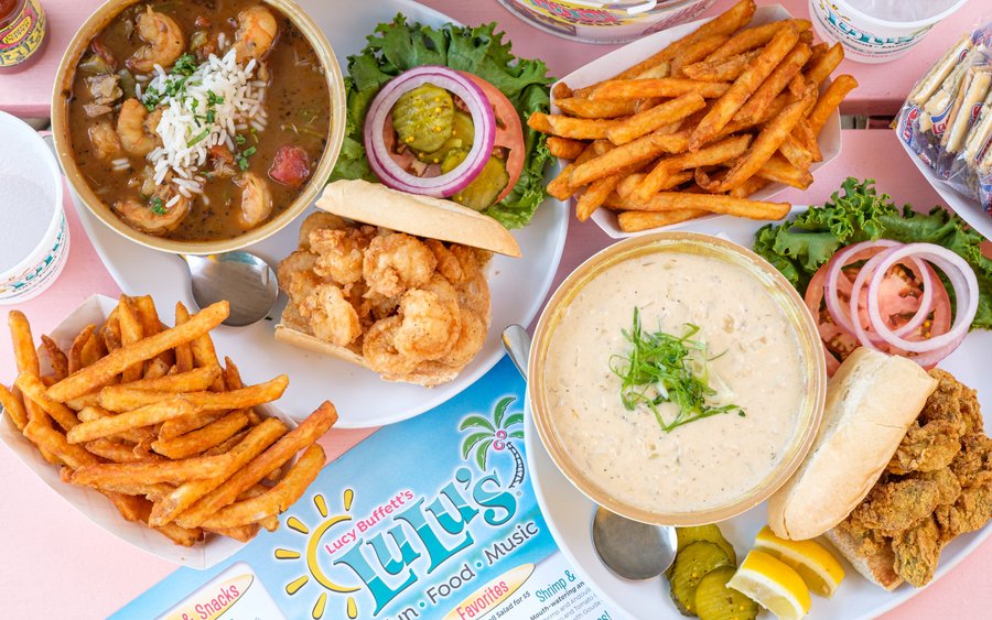 Half Fried Shrimp Po Boy and Gumbo, Half Fried Oysters and Shrimp & Corn Bisque