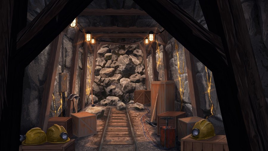Artwork for our mineshaft room!