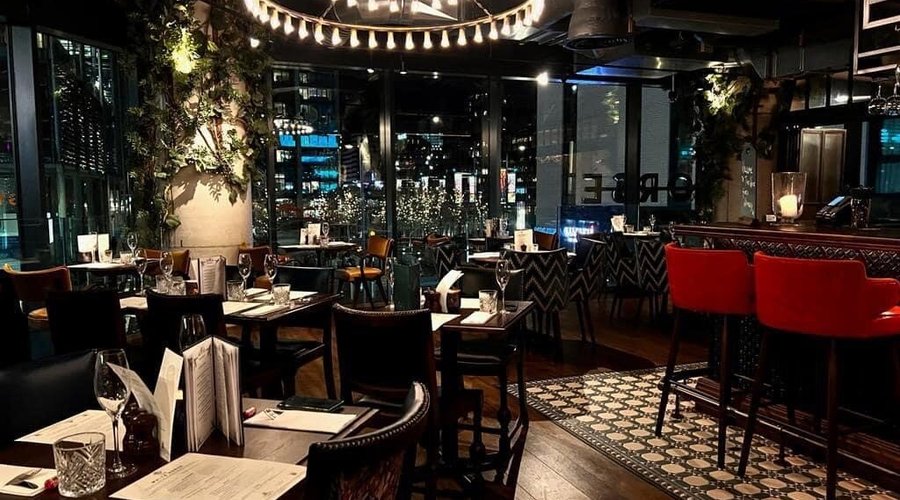 Our beautiful first floor dining room is stunning in the evening and over-looks Wembley Boulevard.
