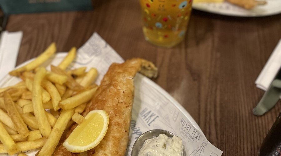 Our fabulous, home made, fish & chips shown here. One of our many wonderful dishes. Choose from our a la carte menu or have a look at our brilliant prix fixe & sandwich menus (mon-fri 12-5pm) or maybe try something a little bit different from our regularly changing specials  menu.