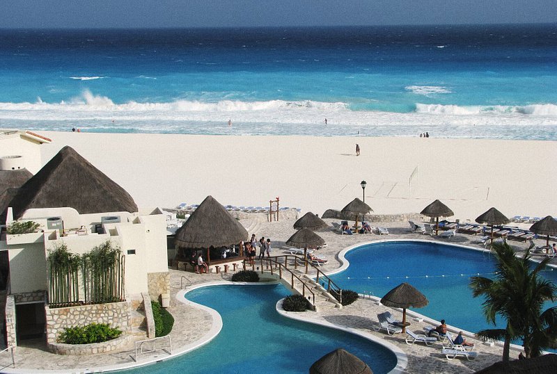 A beach resort in Cancun, Mexico