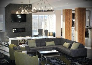 DoubleTree by Hilton Sulphur Lake Charles in Sulphur, image may contain: Couch, Living Room, Interior Design, Home Decor