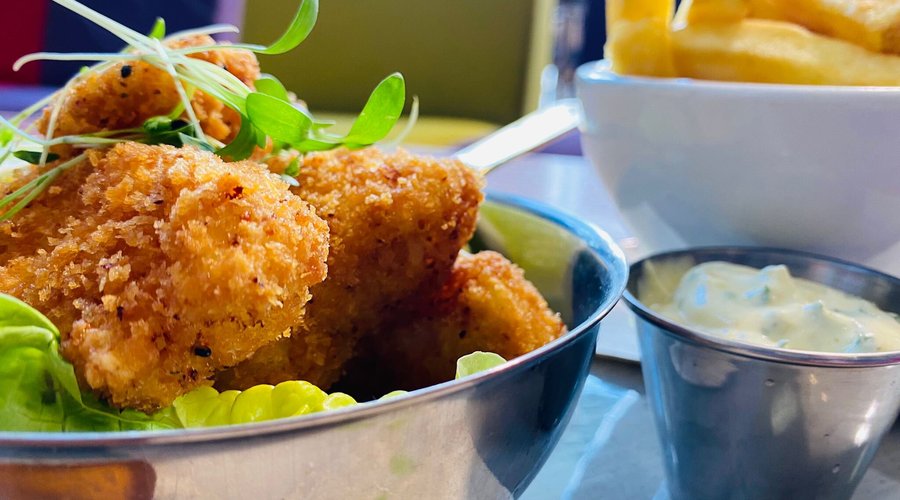 One of our favourite specials! 

Monkfish 'scampi' served with green curry mayo and fries. Fresh fresh from Ballycotton. 

All of our produce and ingredients are fresh and Irish!