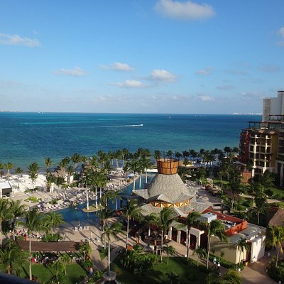 Aerial view of a resort in Downtown Cancun, Mexico