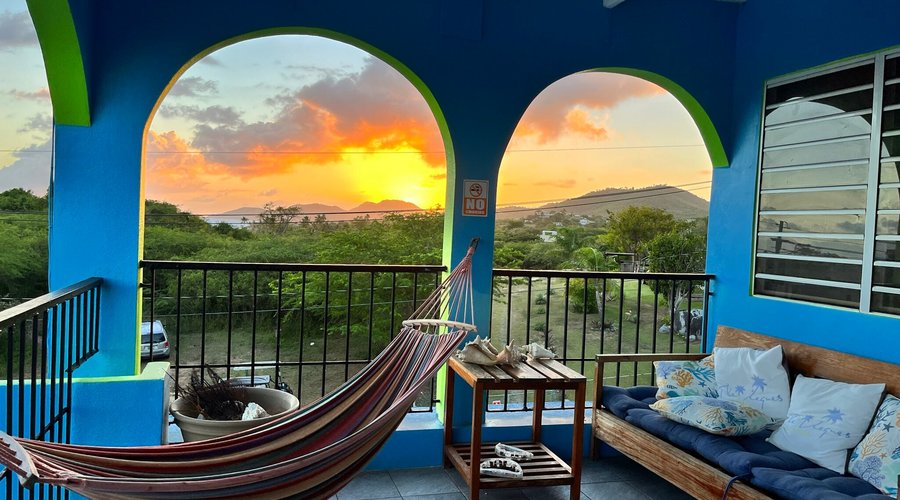 third floor view from shared patio, sunset at it's best!