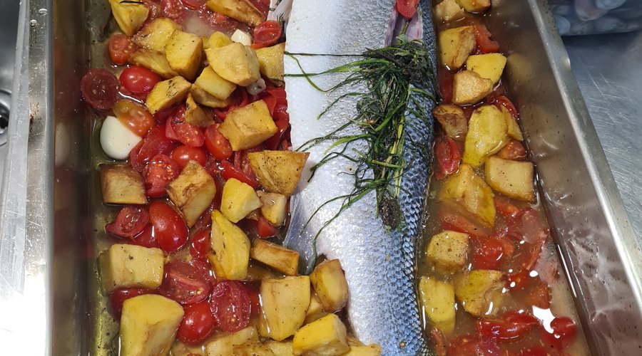 Spigola al forno
