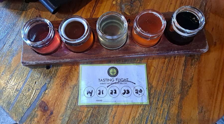Maine Blueberry Cidah, Strawberry Mead, Basil Mead, forgot, and a vanilla stout
