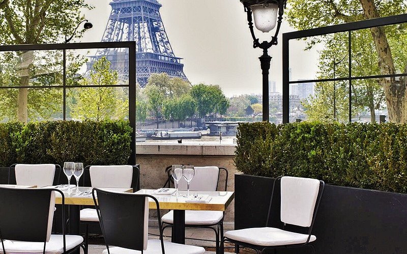 View of Eiffel Tower from Monsieur Bleu in Paris
