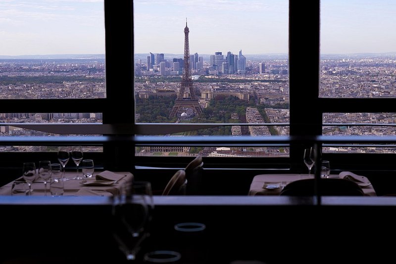 View of Eiffel Tower from Le Ciel De Paris restaurant