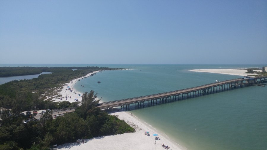 Looking over to Lovers Key State Park (other side of bridge) out to Gulf.