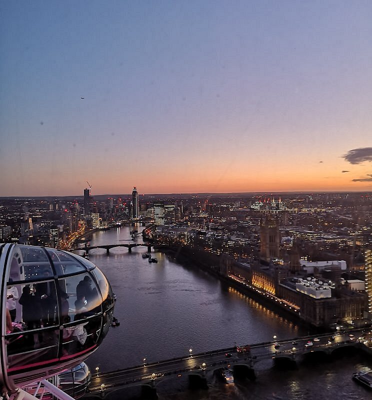 View of the sunset from the London Eye