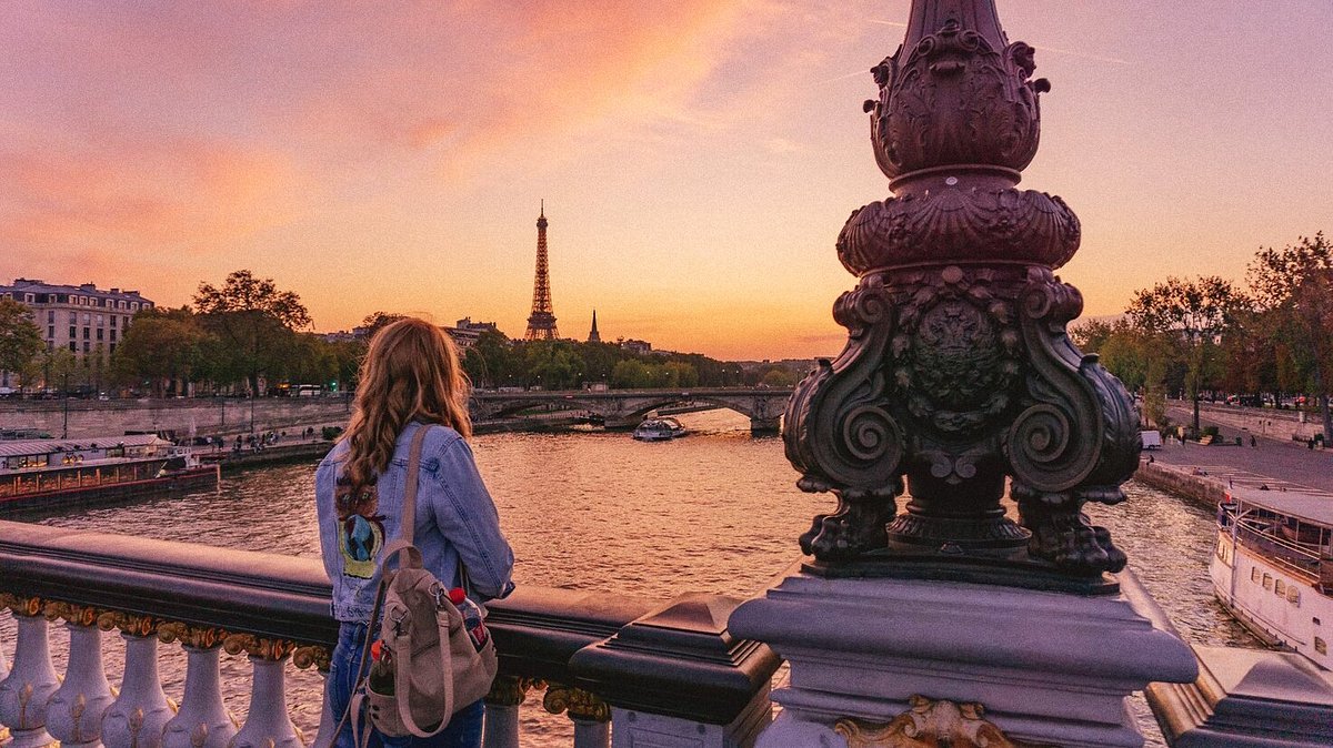 Visiting the Eiffel Tower at Sunset 