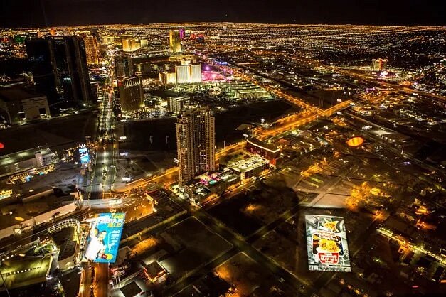 View of Las Vegas at night from Stratosphere Tower