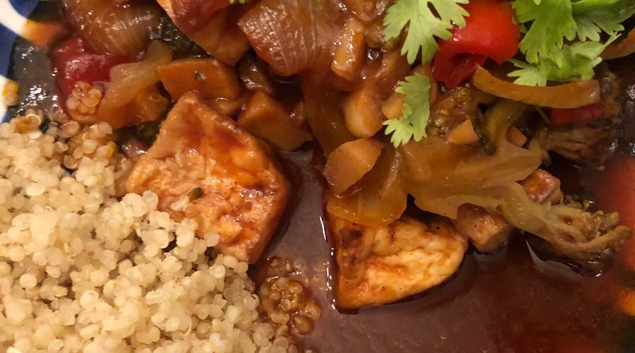 Braised tofu on Quinoa!
