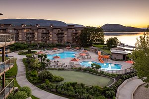 The Cove Lakeside Resort in West Kelowna, image may contain: Hotel, Resort, Villa, Pool