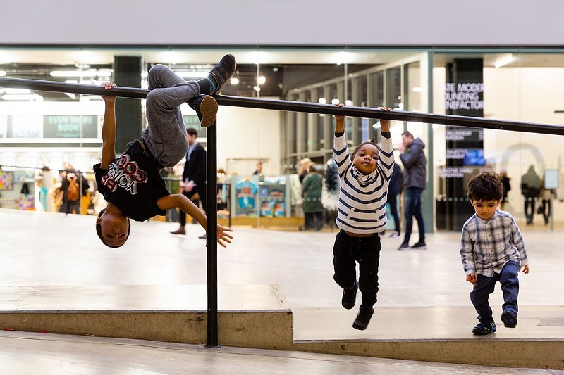 Kids playing at Tate Modern in London