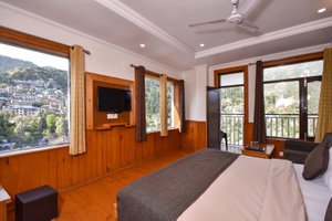 The Posh hotel in McLeod Ganj, image may contain: Wood, Monitor, Computer Hardware, Screen