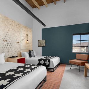 Evo Hotel in Salt Lake City, image may contain: Dorm Room, Bed, Home Decor, Interior Design