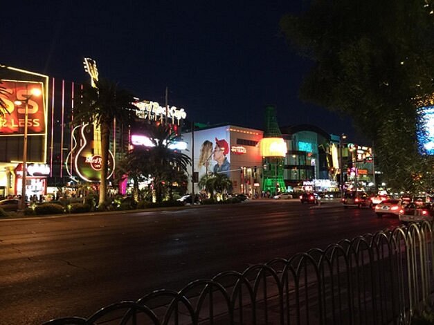 The Strip lit up at night