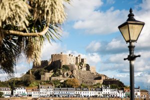 The Moorings Hotel in Jersey, image may contain: Fortress, Castle, Building, Architecture