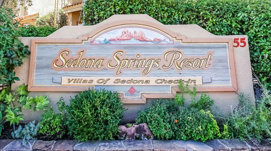 The Resort signage at Sedona Springs Resort in Sedona, AZ.