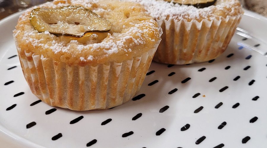 Home baked muffins on the breakfast table.