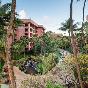 A resort overlook at Kahana Falls Resort in Lahaina, Maui.
