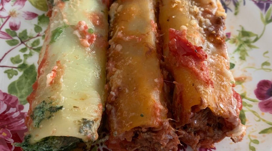 cannellonis (ricotta-épinards / bolognese)