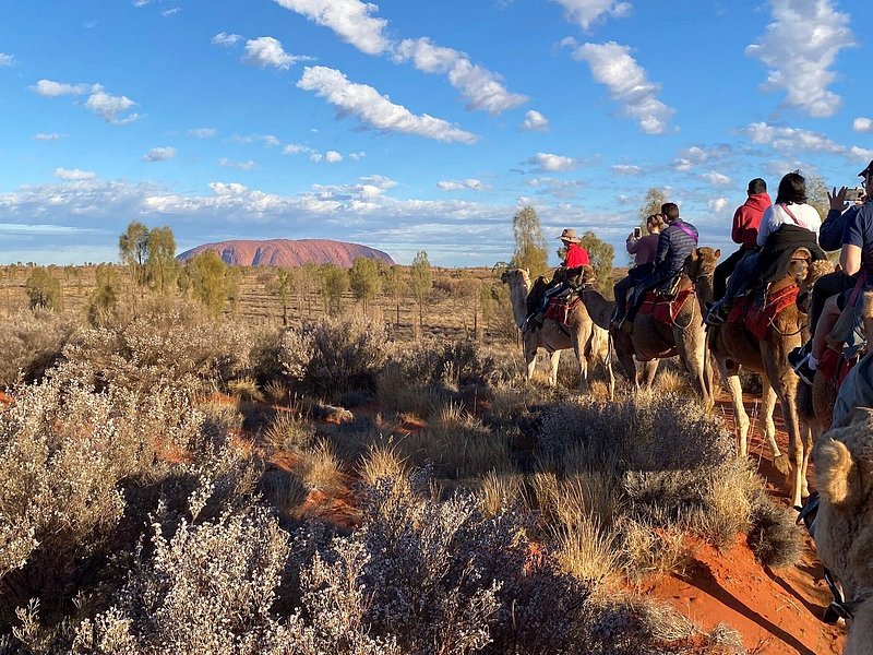 camel riding tour around Uluru and Kata Tjuta