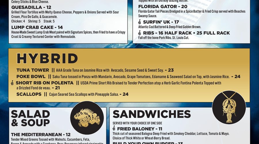 Menu as of May 4, 2022