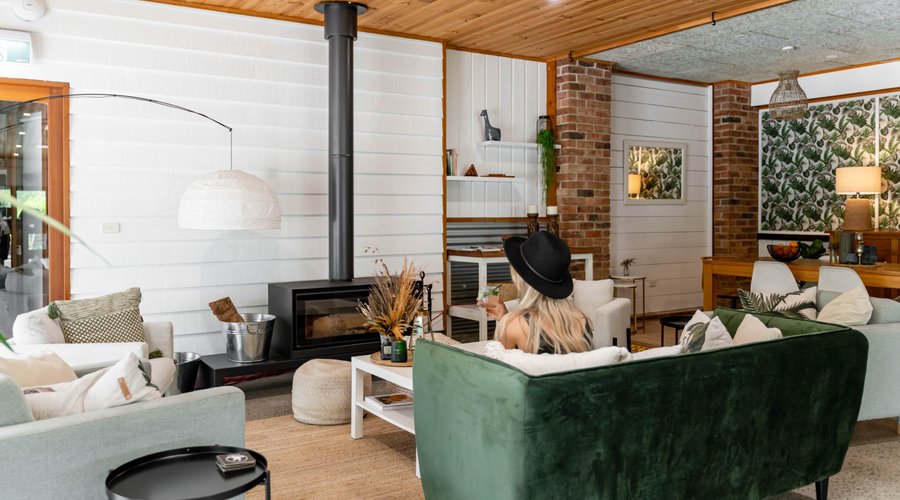 Woman Enjoying a Wellcome Refreshment - Solo Trip - Fireplace Lobby/Cafe/Bar Communal Area