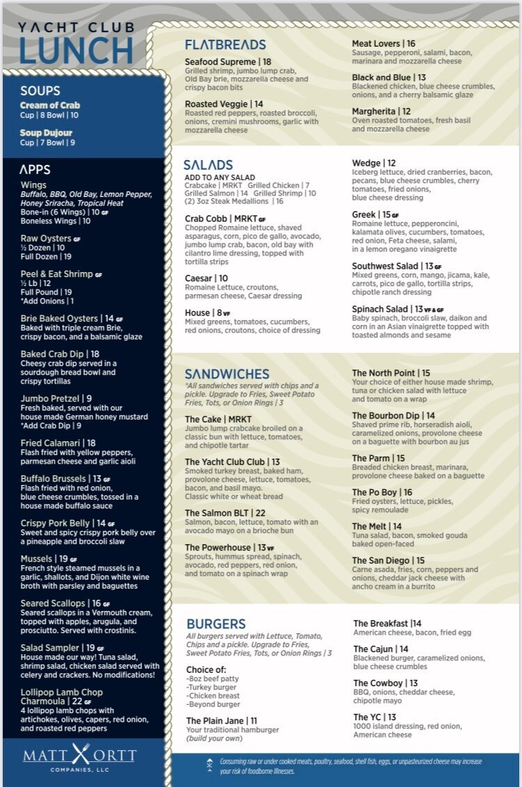 Ocean Pines Yacht Club Menu Prices And Restaurant Reviews Tripadvisor