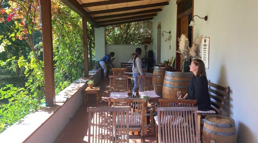 The Veranda at High Consantia - just walk through the cellar to the back.